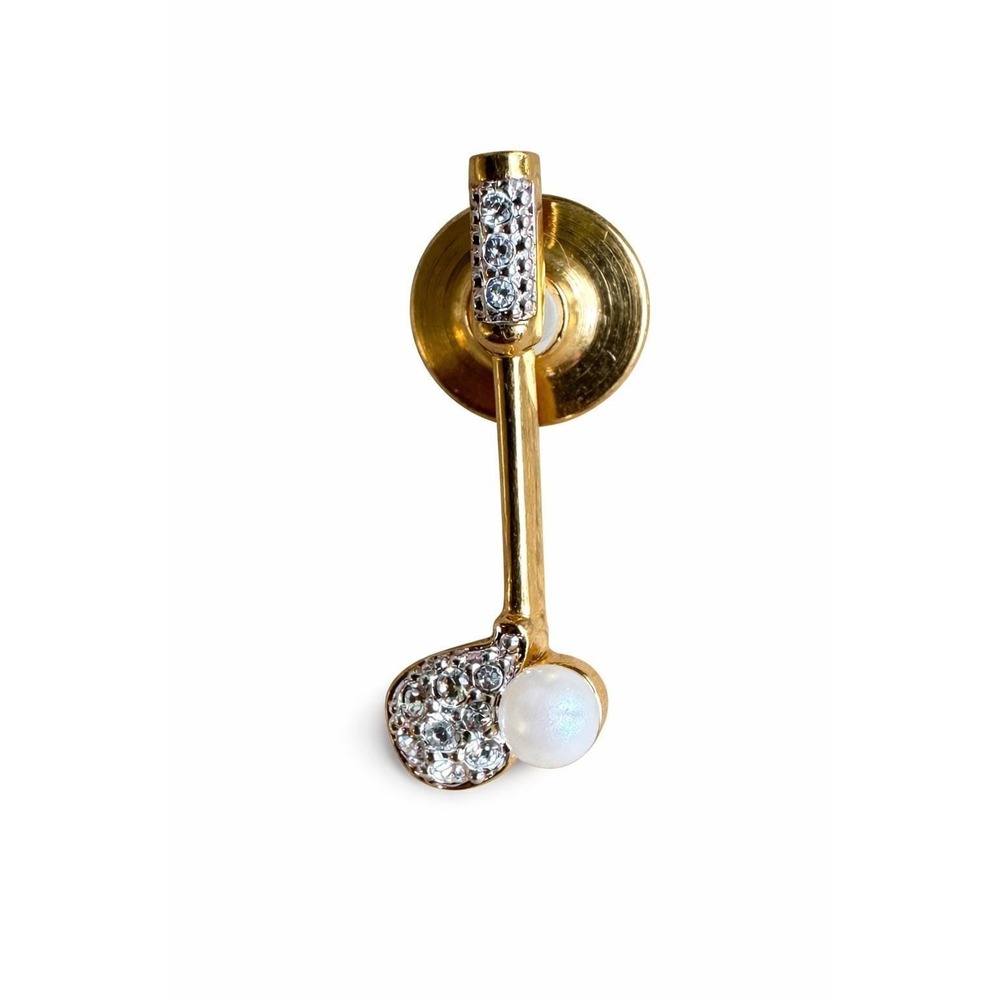 Vintage Swarovski Gold Tone Golf Club Lapel/Tie/Hat Pin